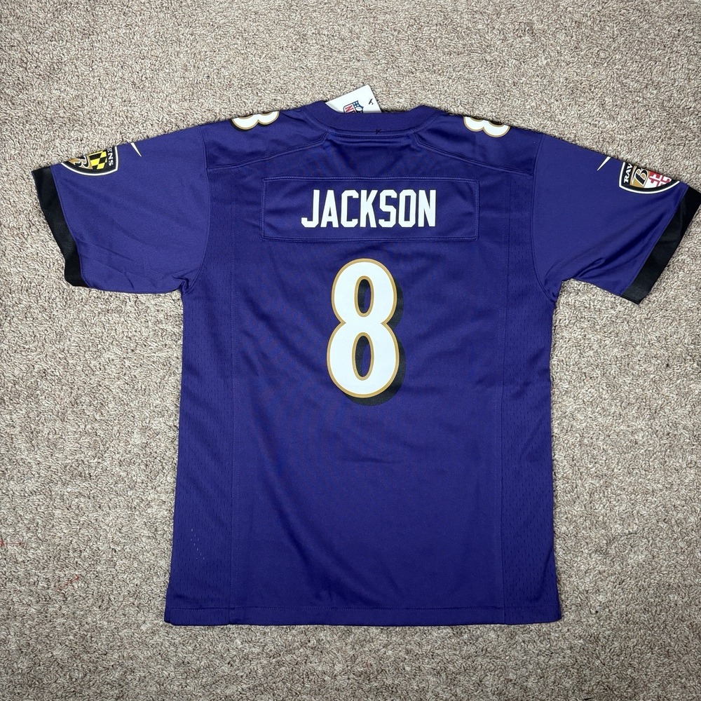 NEW Nike On Field Baltimore Ravens Lamar Jackson NFL Jersey Purple Youth Large - Picture 7 of 8